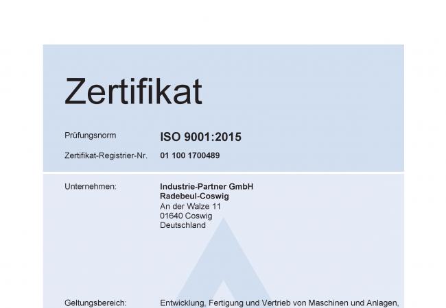 Qualitätsmanagement Audit nach DIN EN ISO 9001:2015 erfolgreich bestanden